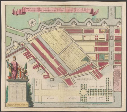 Map with design for the New Plantage in Amsterdam