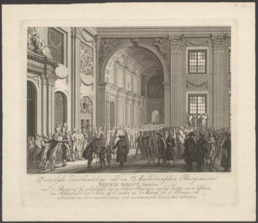Hendrik Danielsz. Hooft negotiating with the citizens in the Town Hall in Amsterdam, 26 February 1787