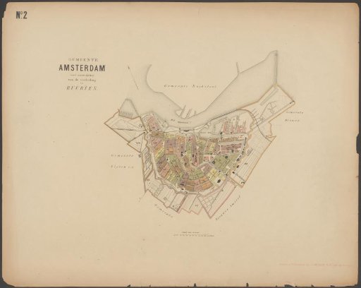 Map of Amsterdam with neighborhood divisions