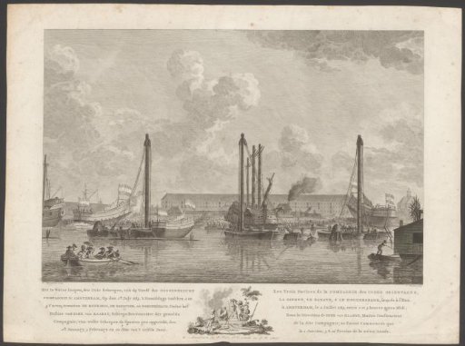 Launching of three ships in Amsterdam, 1783