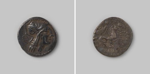 Denarius from the Roman Republic of the moneyer Decimus Junius Silanus, -91