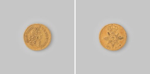 1/4 Ducat from Prussia-Brandenburg of King Friedrich Wilhelm, 1714