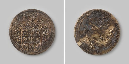 Taler (screwed taler) from the County of Mansfeld by Philip Ernst, with the names of Vollrad VI, Wolfgang III, and Johann Georg IV of Mansfeld-Artern (1620–1628), also a Taler of Brandenburg-Ansbach by Regent Sophie of Solms-Laubach, for Friedrich, Albrecht, and Christian (1625–1634)