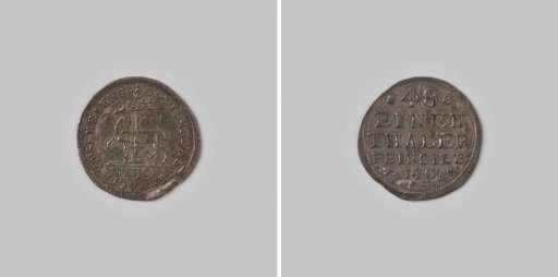 Sechser or ½ groschen from the County of Stolberg by Christoph Ludwig II and Friedrich Botho, 1748