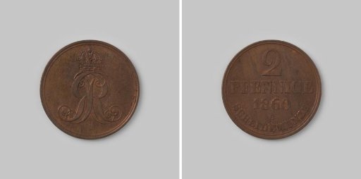 2 Pfennige from the Kingdom of Hanover by Georg V, 1860