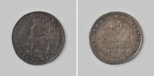 24 mariengroschen from Brunswick-Wolfenbüttel by Rudolf August and Anton Ulrich, 1697