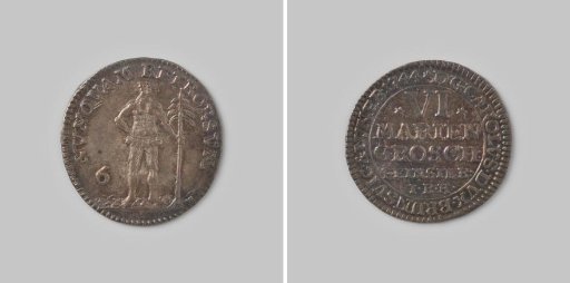 6 mariengroschen from Brunswick-Wolfenbüttel by Karl I, 1744