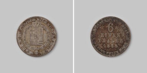 1/6 Taler from the Electorate of Hesse-Kassel by Wilhelm II, with Friedrich Wilhelm as Regent, 1844