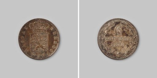 6 Kreuzer from the Duchy of Nassau by Wilhelm, 1834