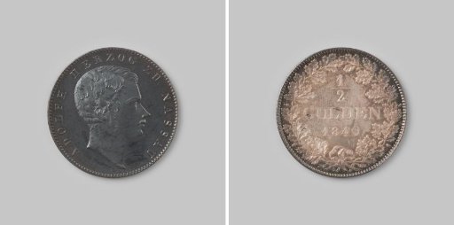 Half guilder from the Duchy of Nassau by Adolf, 1840