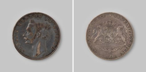 Vereinstaler from the Duchy of Nassau by Adolf, 1860