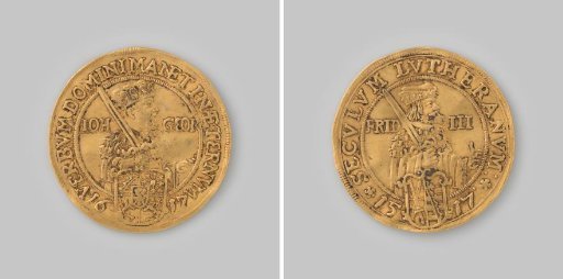 Double ducat from Saxony, Albertine Line, of Johann Georg I, 1617