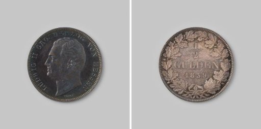 ½ Gulden from the Grand Duchy of Hesse by Ludwig II, 1839
