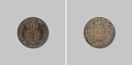 3 Kreuzer from the Grand Duchy of Hesse by Ludwig II, 1841