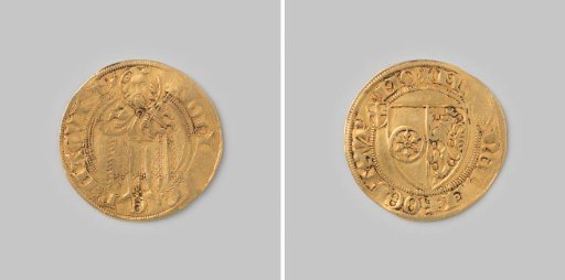 Gold Gulden from the Archdiocese and Electorate of Mainz of Jan II of Nassau, 1397-1419