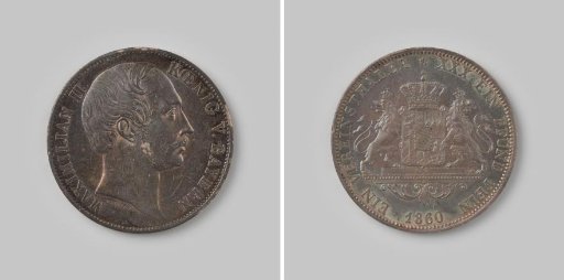 Vereinstaler from the Kingdom of Bavaria of Maximilian II, 1860