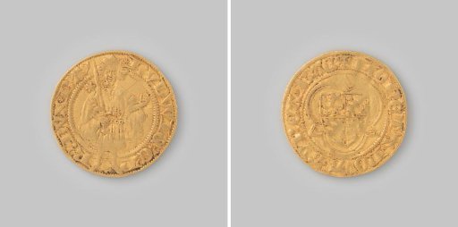 Gold guilder from the Palatinate on the Rhine by Elector Ludwig III, 1410-1436, from the Brielle treasure find 1929 (Merula orphanage).