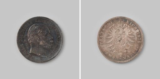 2 Mark from the German Empire, Prussia of Wilhelm I, 1876