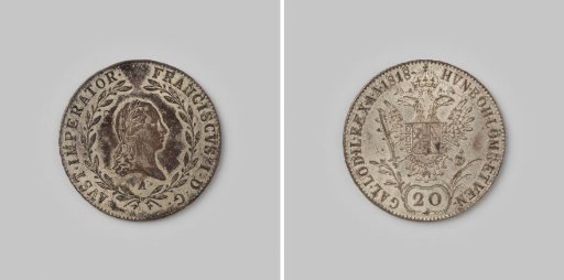 Twenty Kreuzer from the Austrian Empire of Franz I, 1818