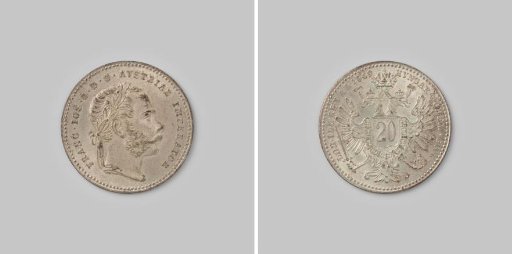 20 Kreuzer from the Austrian Empire of Franz Joseph, 1869