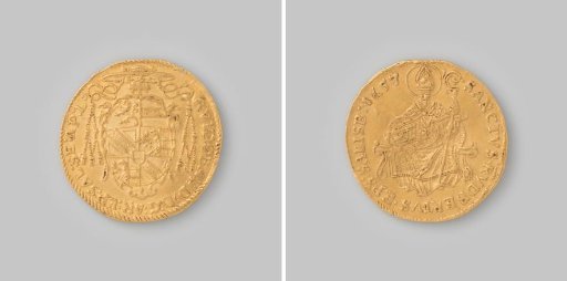 Ducat from the Archdiocese of Salzburg of Guidobald von Thun, 1657