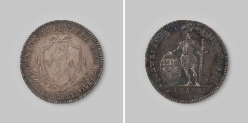 2 Francs from the canton of Appenzell, 1812