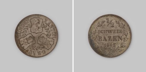 ½ Schweizbatzen from the canton of Graubünden, 1842