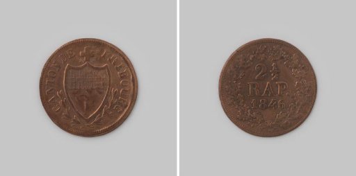 2½ rappe from the canton of Fribourg, 1846