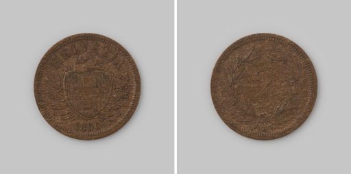 2 centimes from Switzerland, 1850