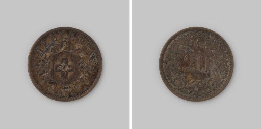 20 centimes from Switzerland, 1859
