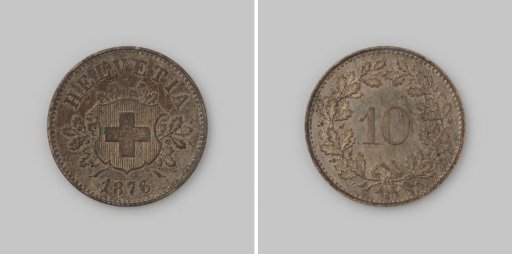 10 centimes from Switzerland, 1876