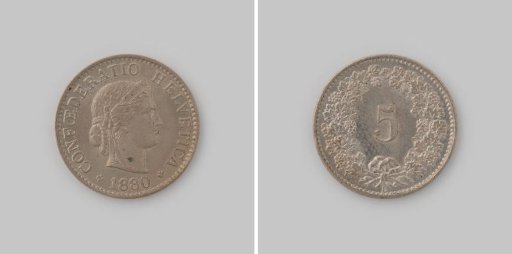 5 centimes from Switzerland, 1880