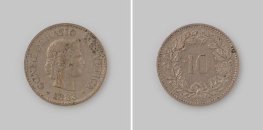 10 centimes from Switzerland, 1883