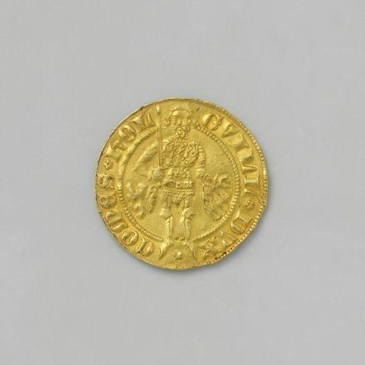 Gold guilder, William V of Bavaria, count of Holland; first gold coin of the County of Holland