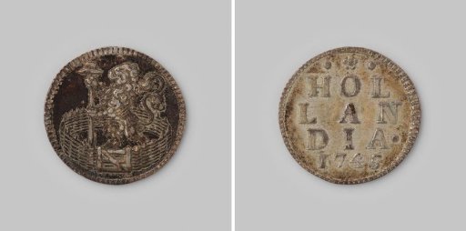 Dutch duit, 1744. Silver alloy