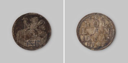 Dutch duit, 1745. Silver alloy