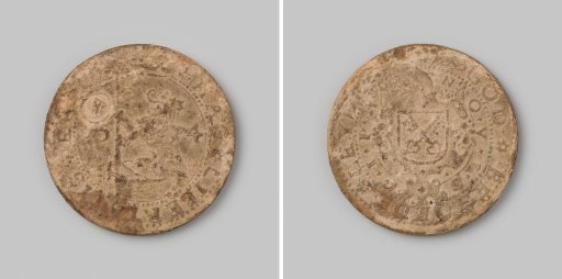 guilder or twenty stuivers; paper emergency coin from Leiden, struck during the siege