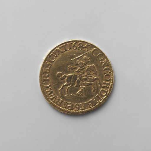 Gold offcut of a rijdershelling of Deventer, 1685