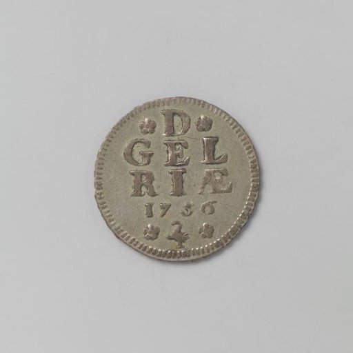 Silver reduction of a Gelderland half duit, 1756
