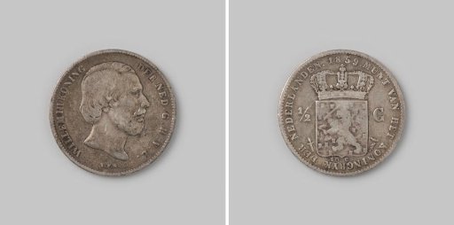 Dutch ½ guilder, 1859