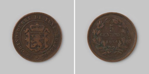 Five centimes from Luxembourg in the name of William III, 1854