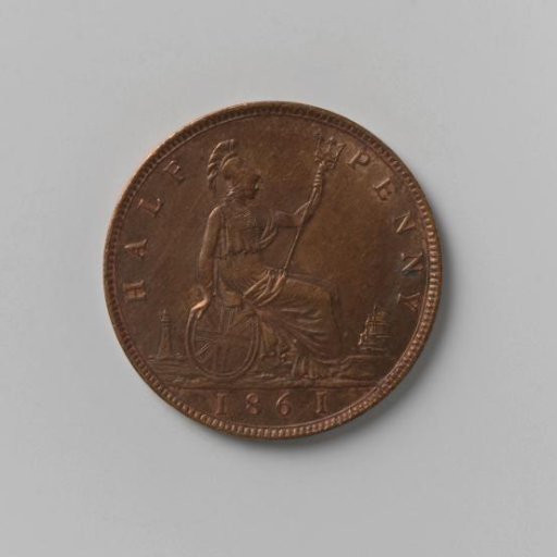 ½ penny from England of Victoria, 1861