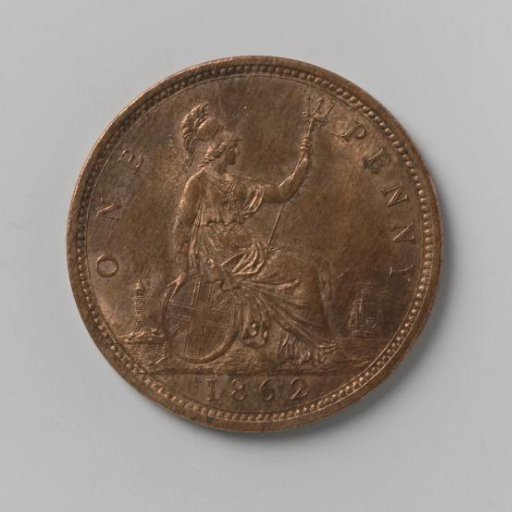 Penny from England of Victoria, 1862