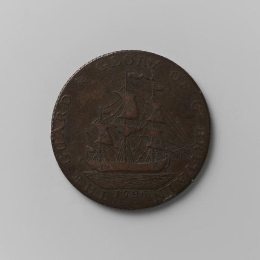 Payment token (token) for a half penny from Gosport, England, 1796