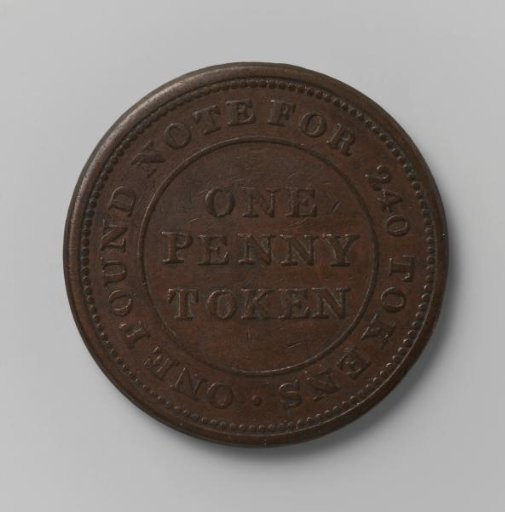 Payment token (token) for a penny from Flint, Wales, 1813