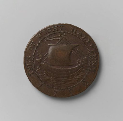 Payment token (token) for a halfpenny from the Isle of Wight, England, 1792