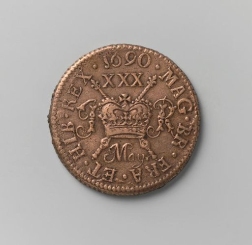 ½ crown from Ireland of James II, May 1690