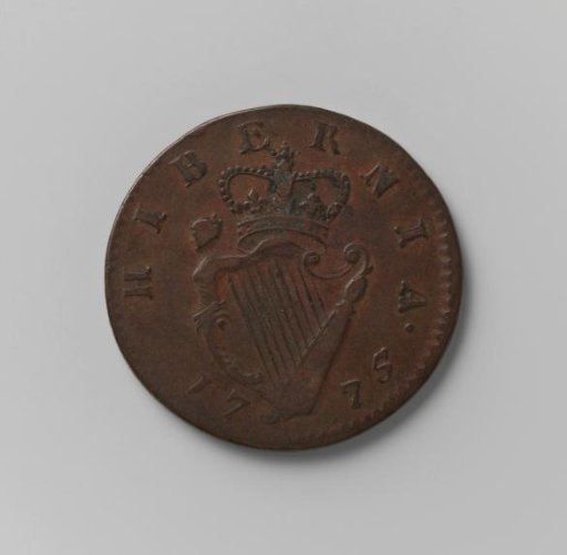 ½ penny from Ireland of George III, 1775