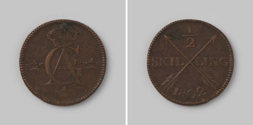 Half skilling from Sweden by Gustav IV Adolf, 1802