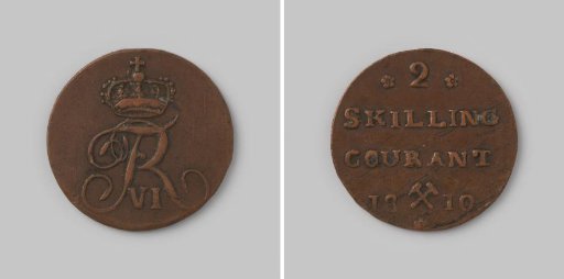 Two skilling courant from Norway by Frederick VI, 1810